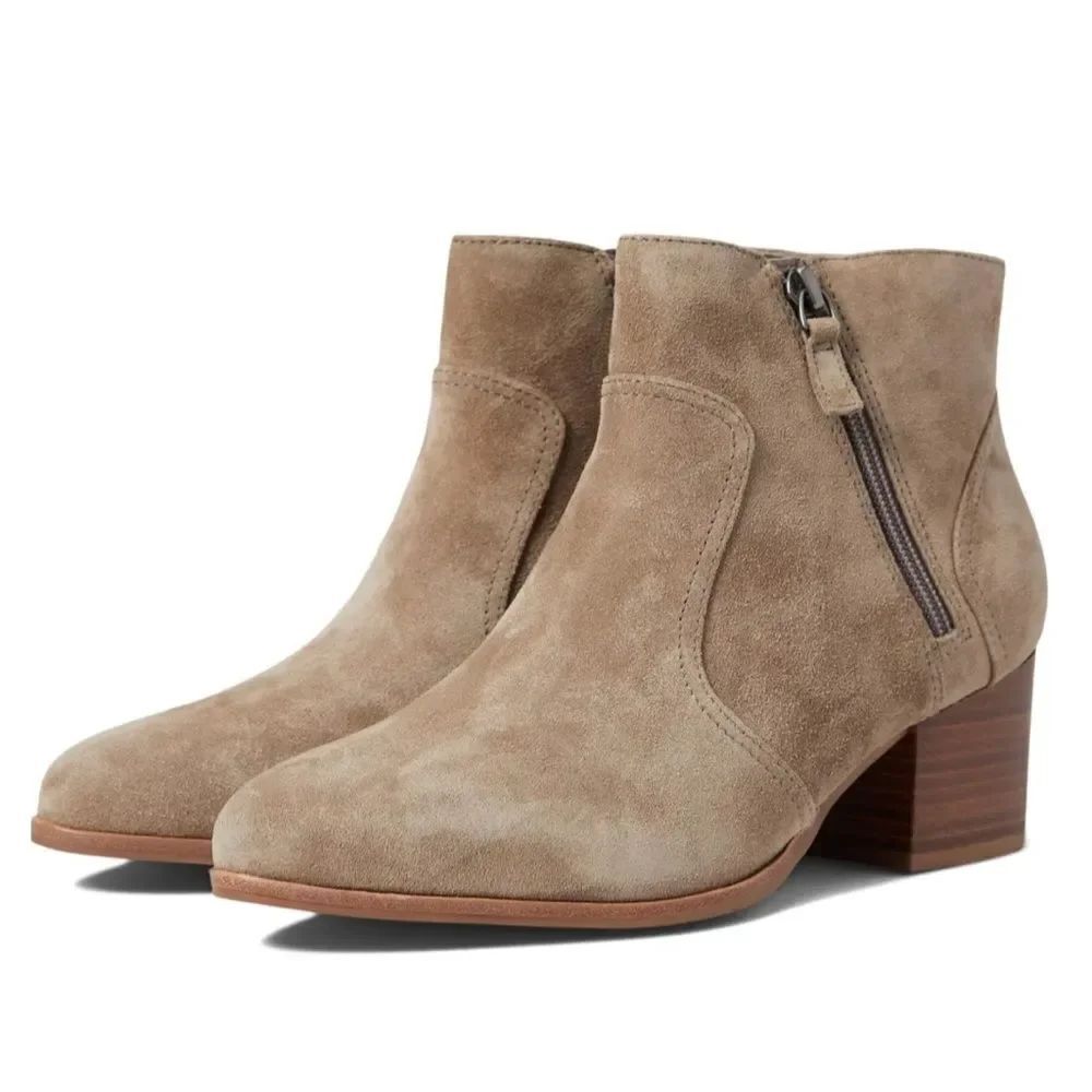 Johnston & Murphy Suede Trista Double Zipper Booties